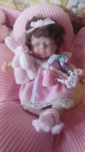 Mini bebê reborn de silicone sólido 