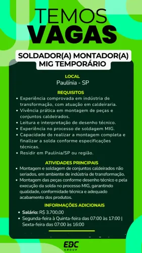 Soldador Montador MIG