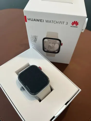 Huawei Watch Fit 3 Branco Bisel Prateado Desenho da pulseira Mesh NOVO