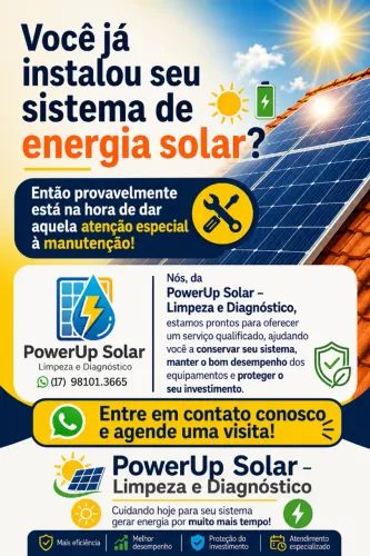 LIMPEZA E MANUTENÇÃO TÉCNICA EM SISTEMA DE ENERGIA SOLAR - VOTUPORANGA E REGIÃO