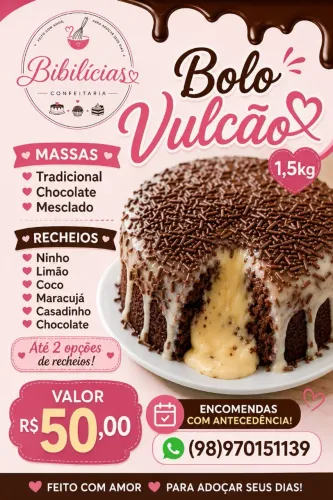Bolo Vulcão 1,5kg