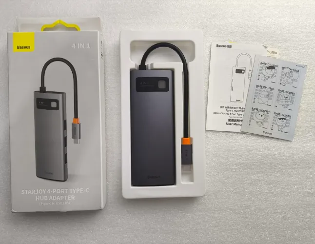 Hub Baseus Adaptador Tipo-c 4n1 4x Usb 3.0 5gbps