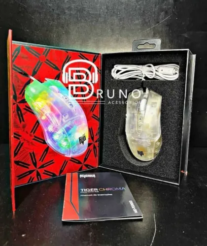 Mouse Gamer transparente 6 botões 