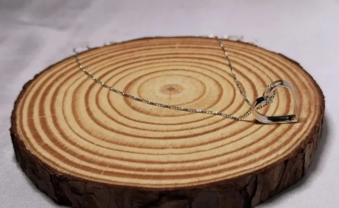 Colar Coração Vazado de Prata 925 Veneziano Tamanho 45cm