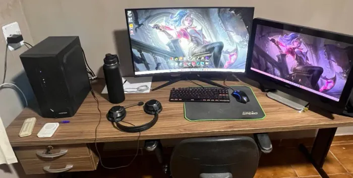 MESA ESCRITORIO COM 2 GAVETAS
