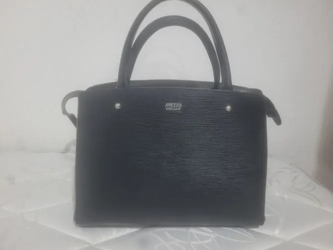 Bolsa Arezzo Tote Bella Couro Legítimo Preta - Em Ótimas Condições!