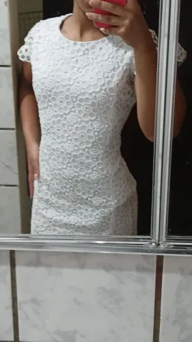 Vestido Branco de Renda - Perfeito para Fim de Ano 