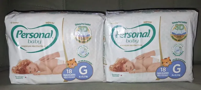 02 pacotes de Fraldas Personal baby premiun protection