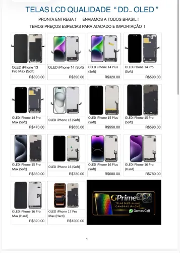 TELA DE IPHONES E CÂMERA FRONTAL E TRASEIRA 