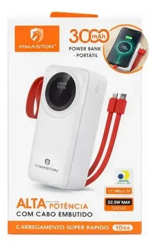 Carregador Portátil Power Bank 30.000 Mah Hmaston