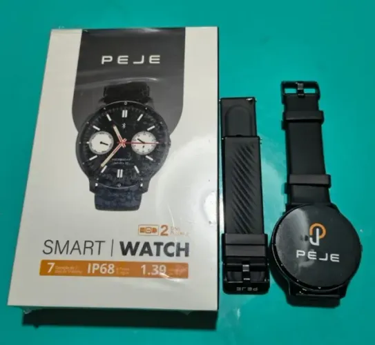 Smartwatch PEJE ZW02 Tela Touch HD 1.28" 1ATM À Prova d'Água 2 Pulseiras Bluetooth