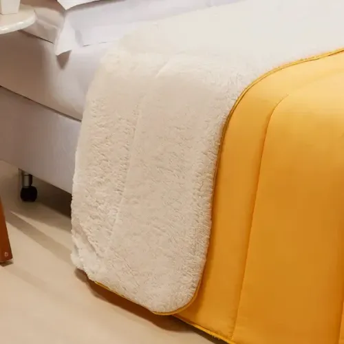 Coberdrom Casal Artex Sherpa Dupla Face - Mostarda