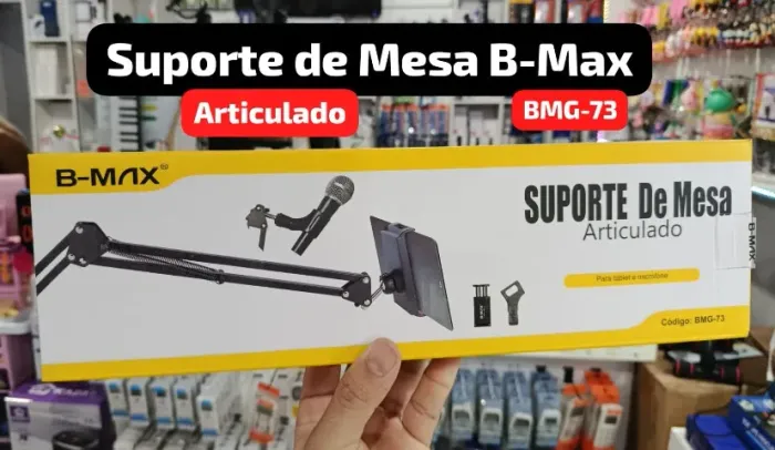 Suporte Microfone Braço Articulado Mesa Profissional p/ Celular Tablet Podcast