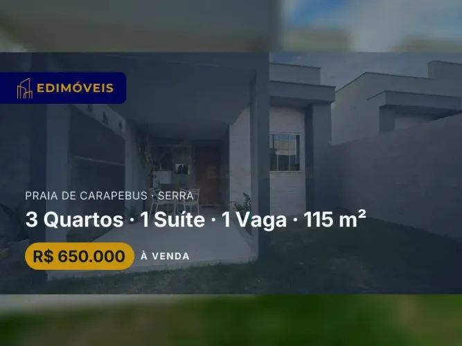 Incrível Casa à Venda em Praia de Carapebus  Serra/ES, Perto do Comércio