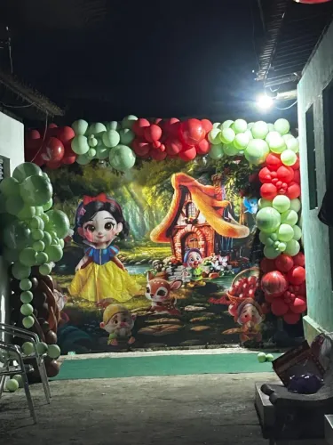 Painel de festa em lona fosca branca de neve