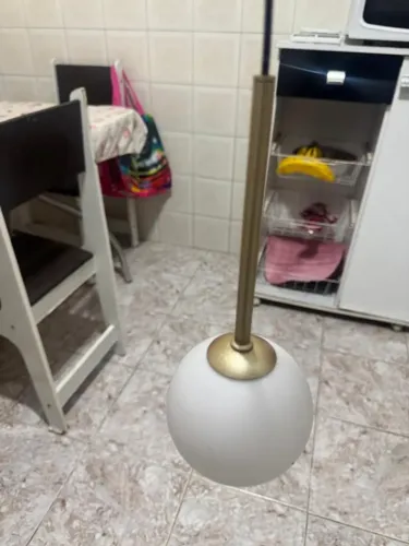 Pendente Lustre Globo Dourado 1 Bola Esfera Globo De Vidro 150mm