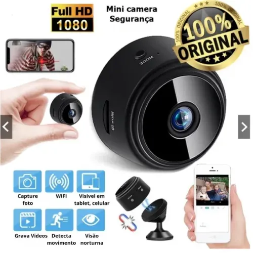 Mini Câmera Espiã A9 Wifi com Sensor e Visão Noturna