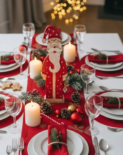 enfeite de mesa natal papai noel mdf pingente