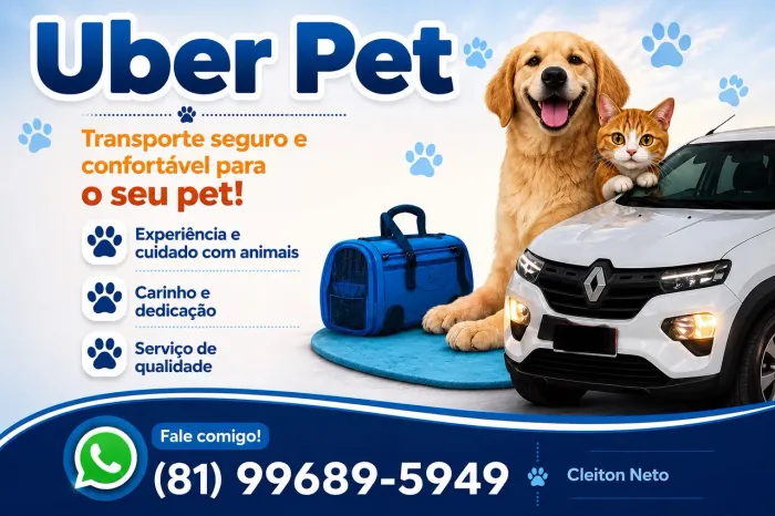 Uber Pet em Recife e Região - Transporte Seguro para Seu Pet