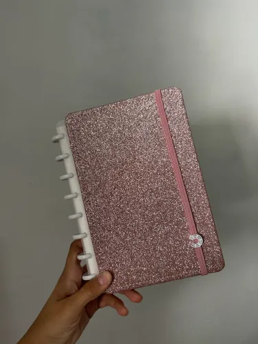 Caderno Inteligente Let's Glitter Rose