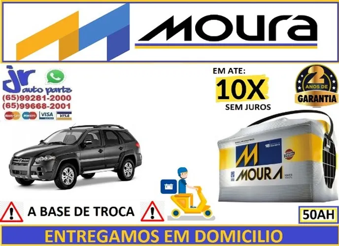 Bateria Moura Palio Weekend 1.0/1.3/1.4 (1996 a 2018) 50Ah 12v