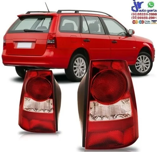 Par de Lanterna Traseira Parati G4 2006 2007 2008 2009 2010 2011 2012 Bicolor Cristal