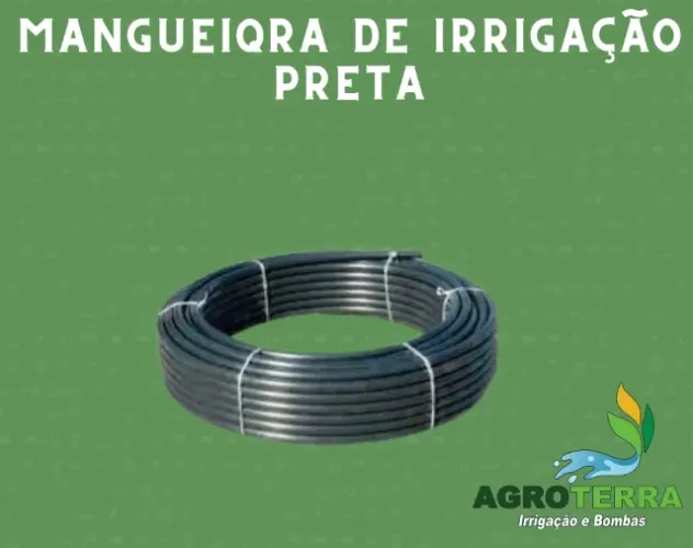 Mangueira preta irrigação pebd aterrada ou exposta