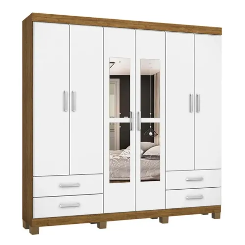 Guarda-roupa Casal 6 Portas com Espelho rf87