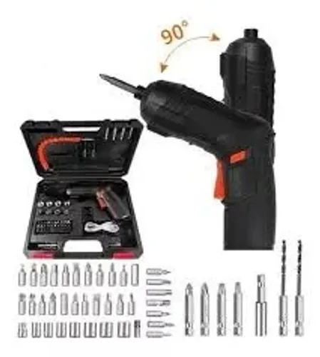 Kit Parafusadeira Elétrica Sem Fio 47 Chaves Fenda Philips 2 e 1 com Maleta 110V/220V