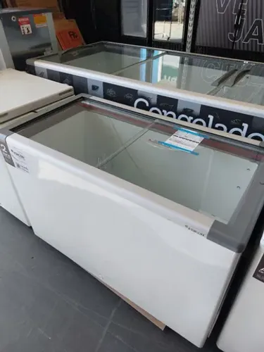 Freezer congelados 411 litros tampa de vidro 