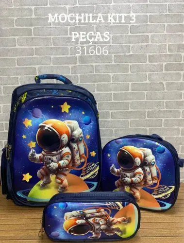 Kit mochila estojo e lancheira - fazemos entregas !