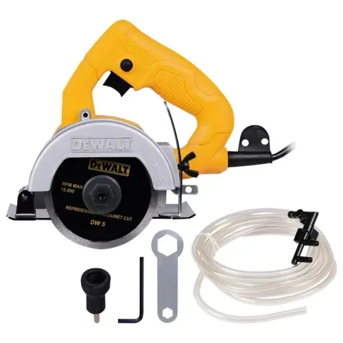 Serra Mármore 4.3/8'' 1400W Com Disco e Kit Refrigeração 220V Dewalt DW862W