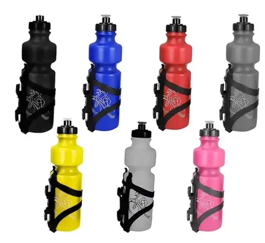 Kit Garrafa Caramanhola Bicicleta 750ml C/ Suporte Garrafinha Bike z851