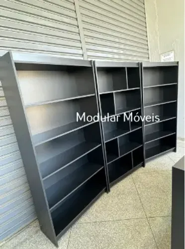 Estantes Prateleiras e 1 Colmeia Zig Zag - MDF Preto