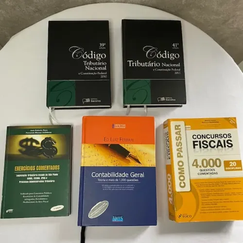 Lote 5 Livros Contabilidade Código Tributário Concursos Fiscais Questões