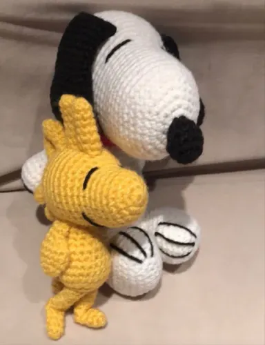 Boneco snoopy e woodstock em croche (amigurumi)