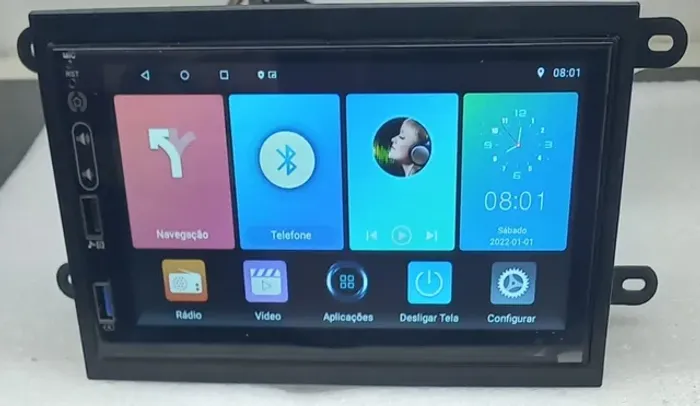 Multimídia GM Onix 7 polegadas Carplay e Android auto 