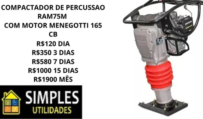 Compactador de solo gasolina locação