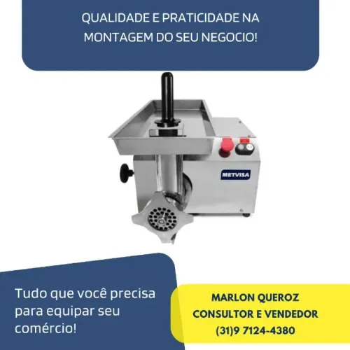 Picador de Carne Boca 22 Novo Inox MetVisa