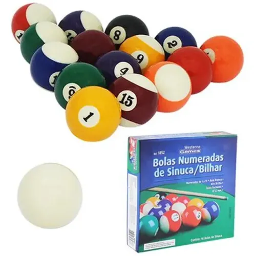 Bola Numerada Sinuca Bilhar De 1 A 15 1852 16pweatern7372507