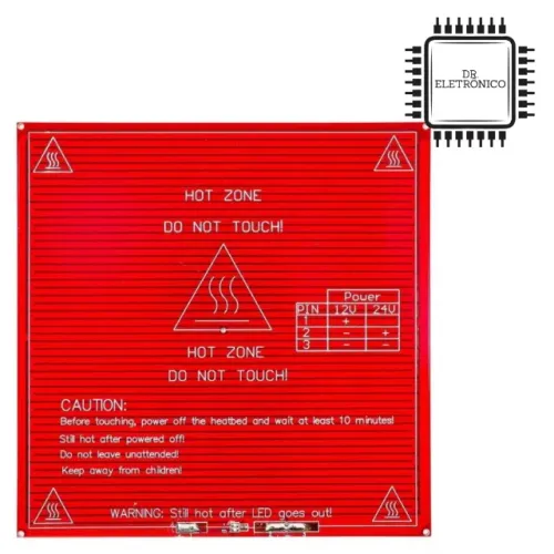 Mesa aquecida MK2B PCB 12V 24V para Impressora 3D RepRap