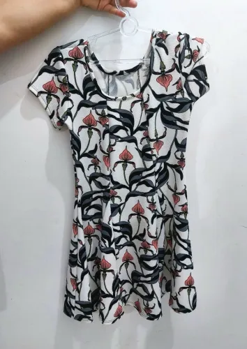 Vestido curto Estampado de malha