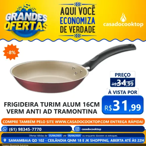 FRIGIDEIRA TURIM ALUM 16CM VERM ANTI AD. TRAMONTINA