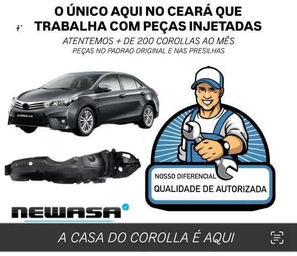 Peças Injetadas para Corolla - Qualidade de Autorizada ( Asa de urubu - Para barro corolla