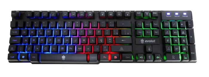 Teclado Semi Mecânico Evolut Hawke RGB - WZetta