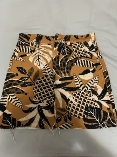 Saia jeans estampada farm