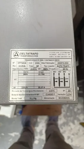 Transformador Trifásico 15 kVA - 220V / 380V - Auto Trafo Deltatrafo