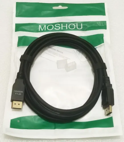 Cabo Displayport 1.4 -2k 240Hz - Original Moshou - 2 Metros Trançado - NOVOS OK