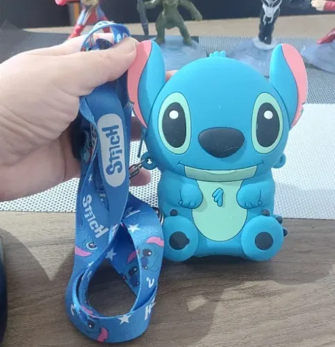 Bolsa carteira porta moedas Lilo Stitch Em silicone com alça