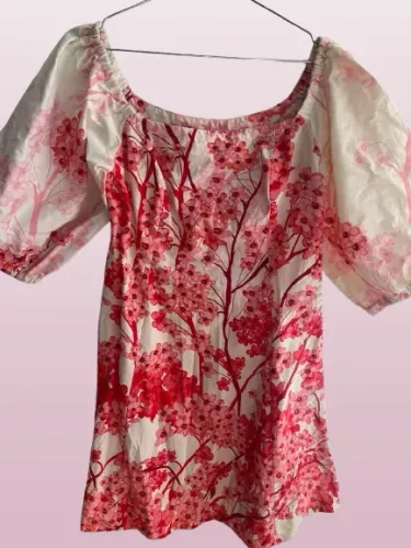 Vestido Farm Floral Manga Bufante Original Tamanho M